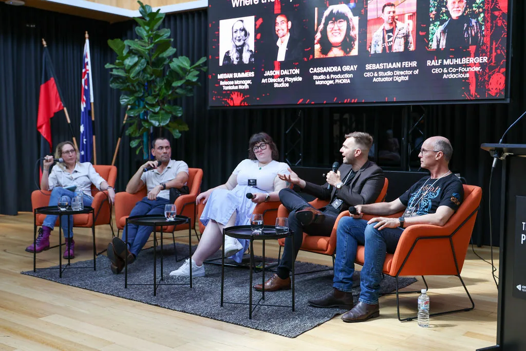 Seb taking part in an XR Hub panel discussion.